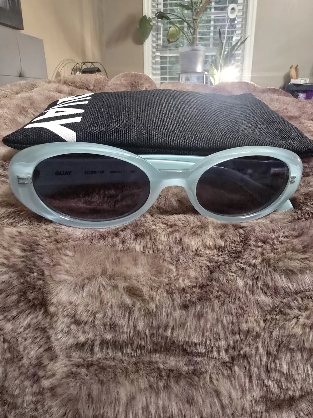 Quay Aquamarine Oval Sunglasses